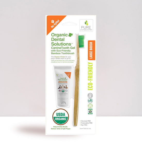 Big Dog Dental Set: Organic Toothpaste & Toothbrush by Pure and Natural Pet-Large
